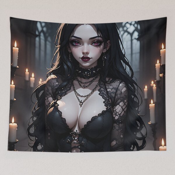 Item preview, Hot Halloween Anime Babe Goth Mommy Waifu Woman designed and sold by Your New Fixation.