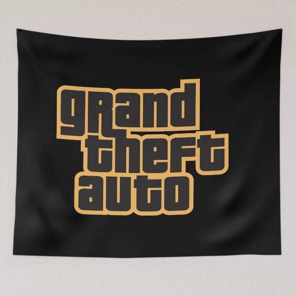 Item preview, GTA Grand Theft Auto Logo Gold designed and sold by BubblePopRed.