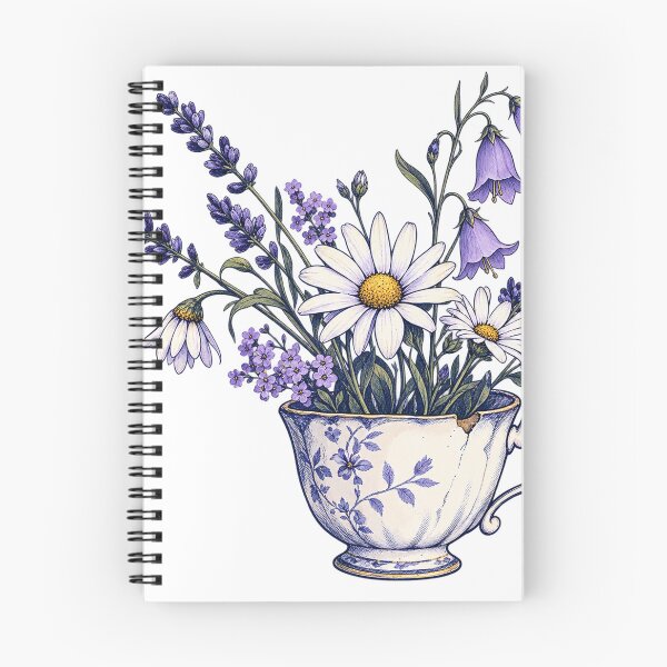 Item preview,  Loose Ink Wildflower Teacup Sketch designed and sold by S06PMarketing.