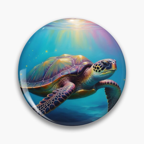 Item preview, Sea Turtle — Mystical Swim Under Multicolored Rays designed and sold by Hawaii26.