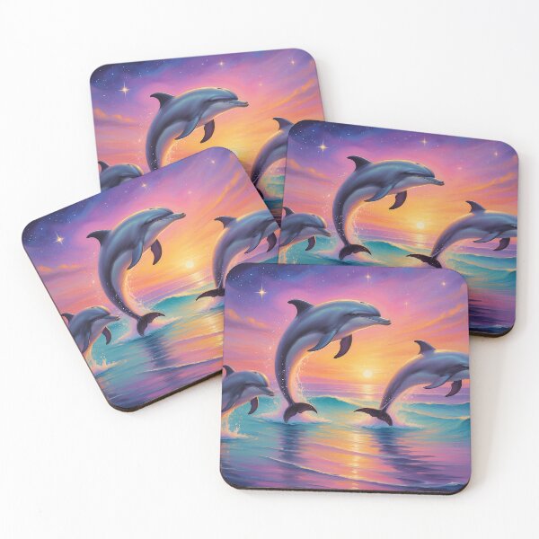 Item preview, Joyful Dolphins — Flight at Purple and Gold Twilight designed and sold by Hawaii26.
