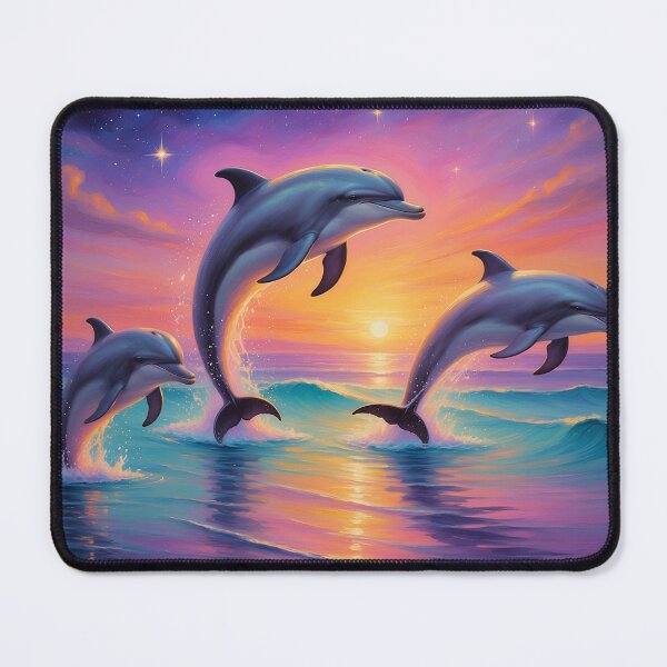 Item preview, Joyful Dolphins — Flight at Purple and Gold Twilight designed and sold by Hawaii26.