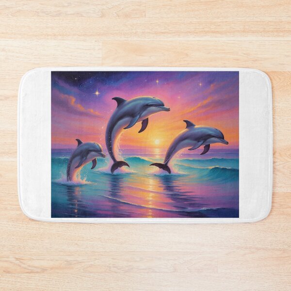 Item preview, Joyful Dolphins — Flight at Purple and Gold Twilight designed and sold by Hawaii26.