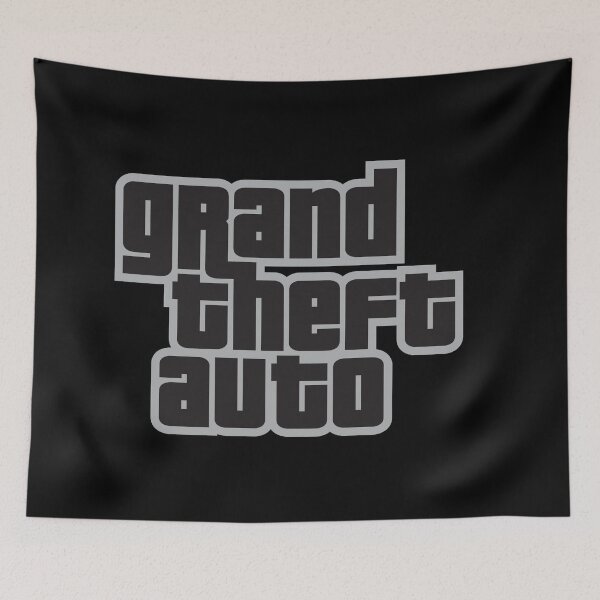 Item preview, GTA Grand Theft Auto Logo Gray designed and sold by BubblePopRed.
