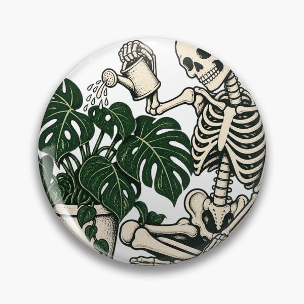 Artikelvorschau, Skeleton Watering A Houseplant Illustration entworfen und verkauft von S06PMarketing.