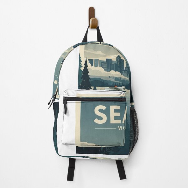 Item preview, Seattle Washington Vintage Travel Poster – Space Needle & Mount Rainier – Retro PNW Art Tee designed and sold by bobscraze.