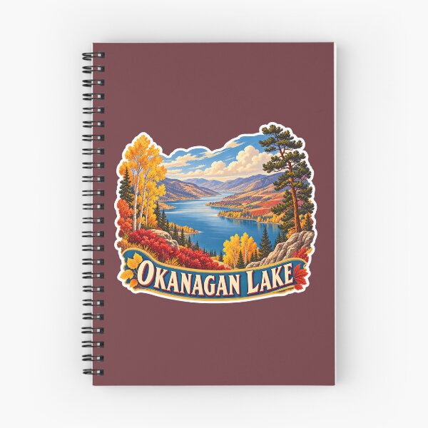 Item preview, Okanagan Lake Vintage Canadian Valley Landscape Travel Print designed and sold by PinUpPizzazz.