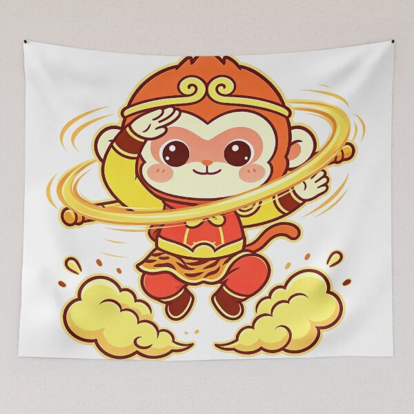 Item preview, Cute Kawaii Chibi Sun Wukong Spinning Staff designed and sold by DigArtis.