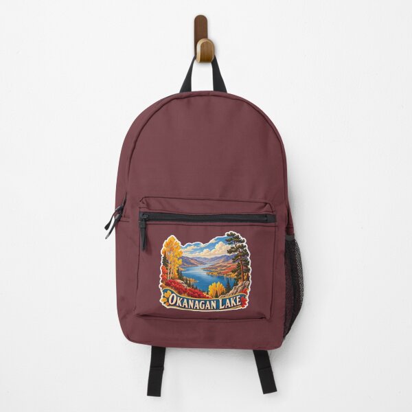 Item preview, Okanagan Lake Vintage Canadian Valley Landscape Travel Print designed and sold by PinUpPizzazz.