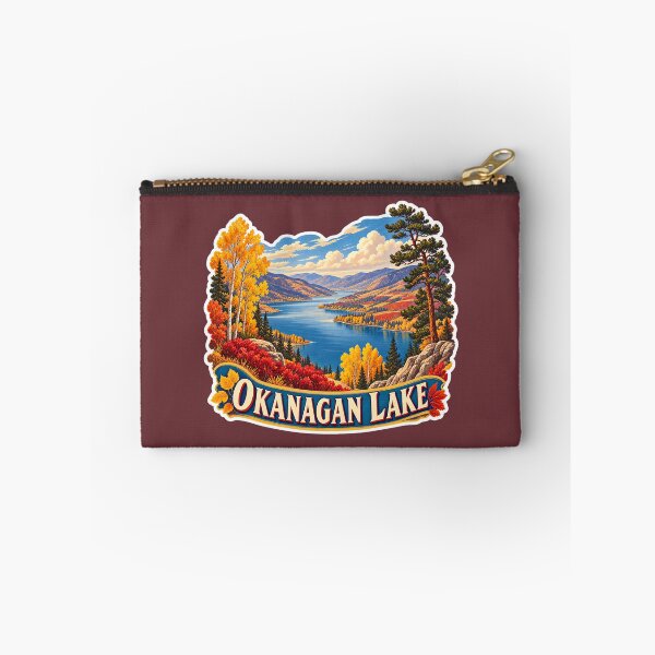 Item preview, Okanagan Lake Vintage Canadian Valley Landscape Travel Print designed and sold by PinUpPizzazz.