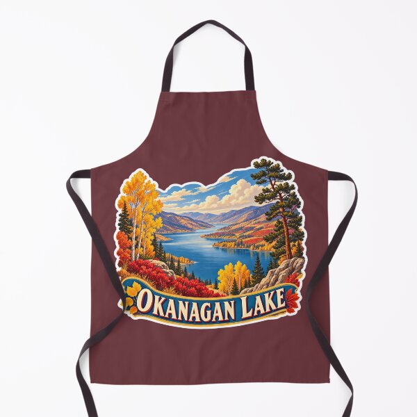 Item preview, Okanagan Lake Vintage Canadian Valley Landscape Travel Print designed and sold by PinUpPizzazz.