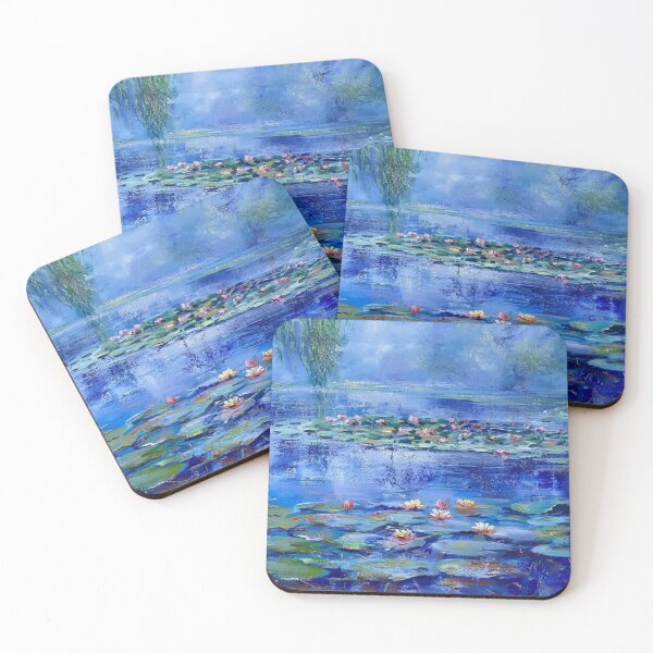 Item preview, Water Lilies by Claude Monet Fan Art Watercolor Painting Vintage Botanical Floral Flowers Nature Digital Illustration designed and sold by Matt_Smith.