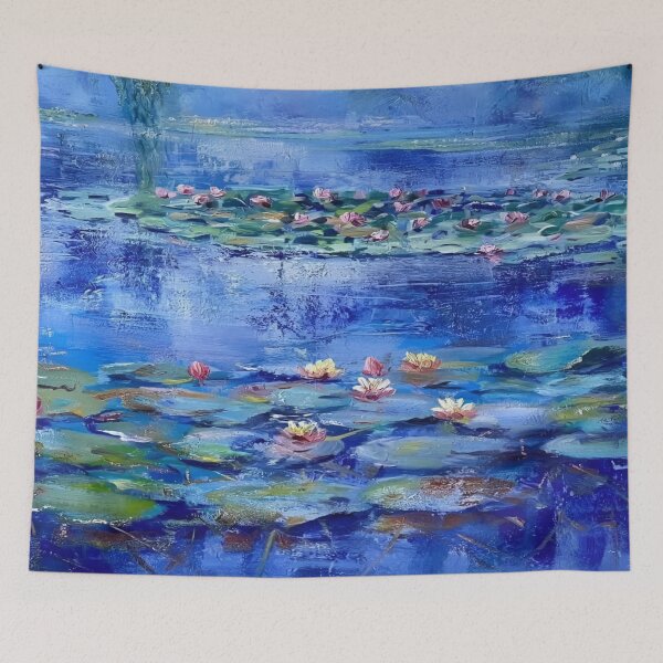 Item preview, Water Lilies by Claude Monet Fan Art Watercolor Painting Vintage Botanical Floral Flowers Nature Digital Illustration designed and sold by Matt_Smith.