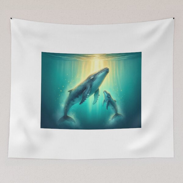 Item preview, Whale and Calf — Tenderness in the Turquoise Light designed and sold by Hawaii26.
