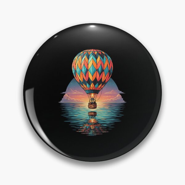 Item preview, Colorful Hot Air Balloon Sunrise Over Ocean Reflection designed and sold by OddPopARt.