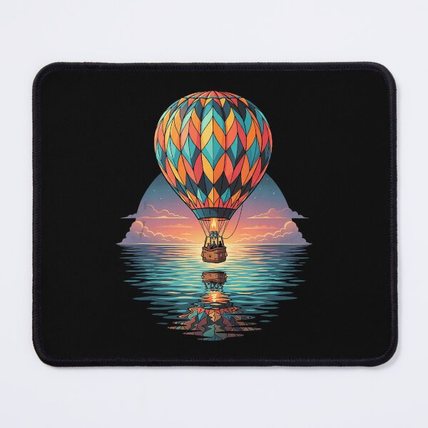 Item preview, Colorful Hot Air Balloon Sunrise Over Ocean Reflection designed and sold by OddPopARt.