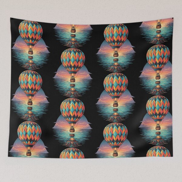Item preview, Colorful Hot Air Balloon Sunrise Over Ocean Reflection designed and sold by OddPopARt.
