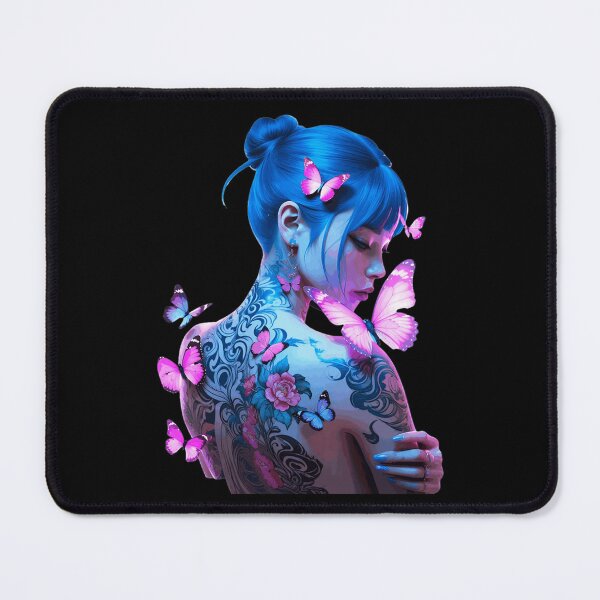 Item preview, Ethereal Blue Haired Beauty with Butterflies designed and sold by Sienkiewicz99.