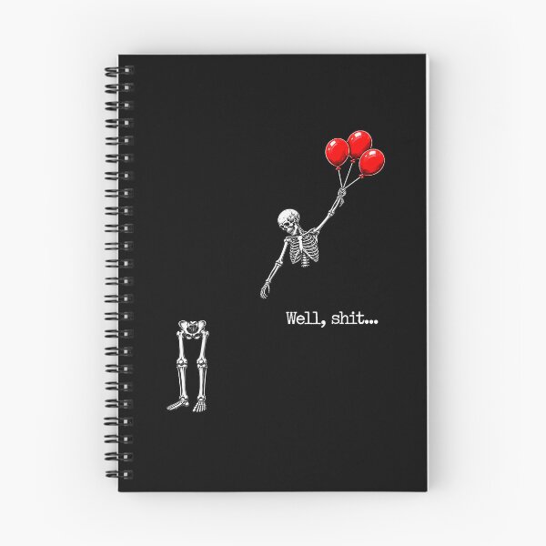 Item preview, Well Shit Funny Skeleton Flying with Red Balloons designed and sold by thefirstbroo.