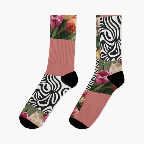 Item preview, Floral Checked Black and White Print designed and sold by Pattern Wilde Studio Co..