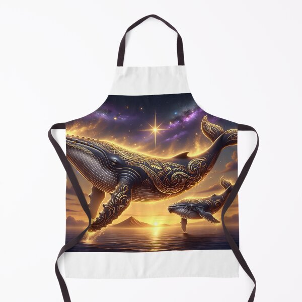 Item preview, Celestial Whale and Calf — Golden Flight Beneath the Stars designed and sold by Hawaii26.
