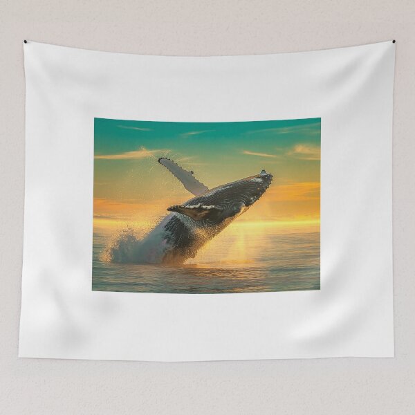 Item preview, Humpback Whale at Dusk — Majestic Leap in the Golden Light designed and sold by Hawaii26.