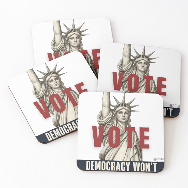 Item preview, VOTE - Democracy Won't Defend Itself. designed and sold by HumanKindMedia.