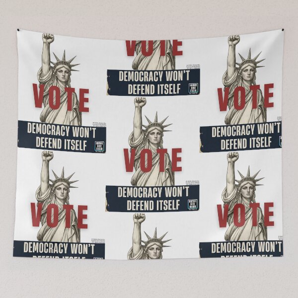Item preview, VOTE - Democracy Won't Defend Itself. designed and sold by HumanKindMedia.