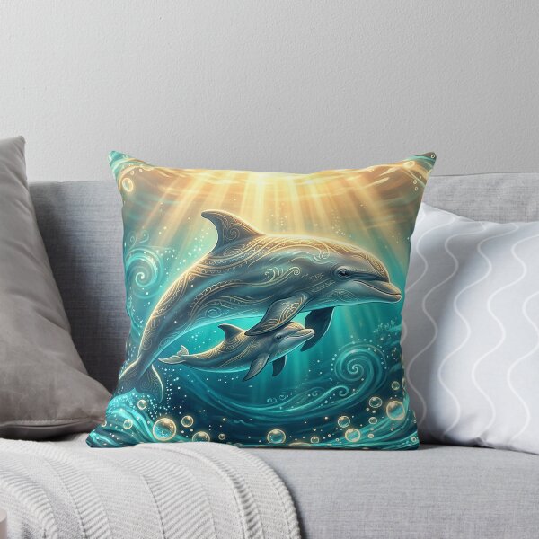 Item preview, Mother & Baby Dolphin — Divine Light Blessing, Tatau Ocean Art designed and sold by Hawaii26.