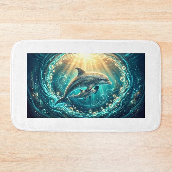 Artikelvorschau, Delfinmutter und Delfinbaby – Göttlicher Lichtsegen, Tatau Ocean Art entworfen und verkauft von Hawaii26.