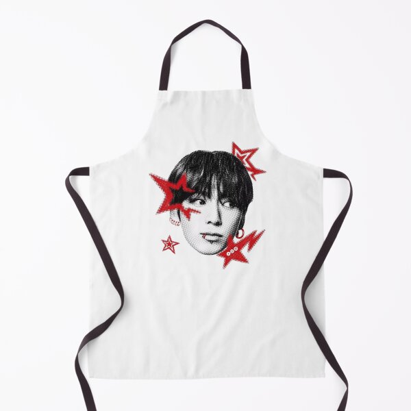 Item preview, BTS Jungkook Y2K Halftone Red Star Portrait designed and sold by moamaxshop.