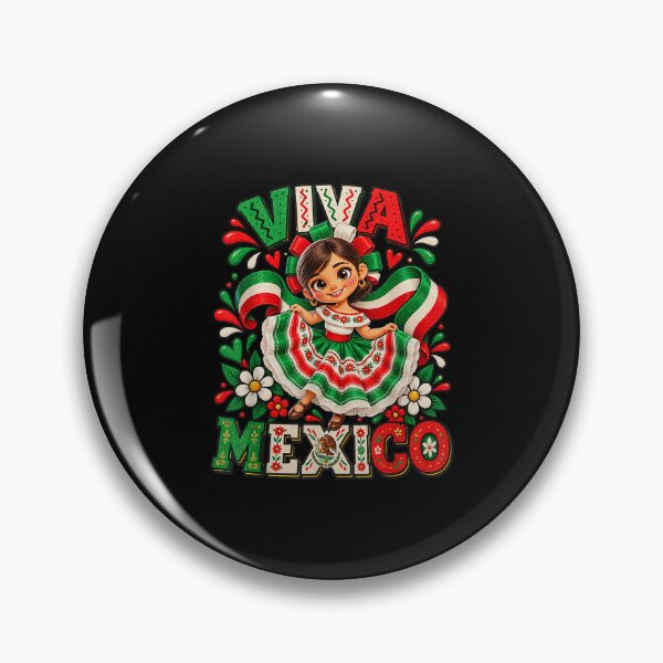 Item preview, Viva Mexico Girl in Folklorico Dress Mexican Independence Day designed and sold by OddPopARt.