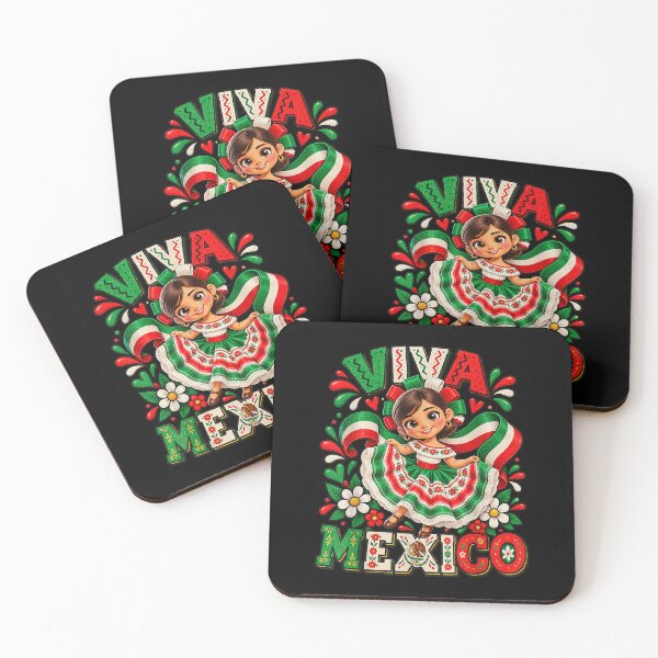 Item preview, Viva Mexico Girl in Folklorico Dress Mexican Independence Day designed and sold by OddPopARt.