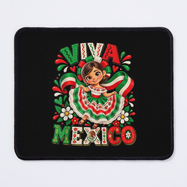 Item preview, Viva Mexico Girl in Folklorico Dress Mexican Independence Day designed and sold by OddPopARt.