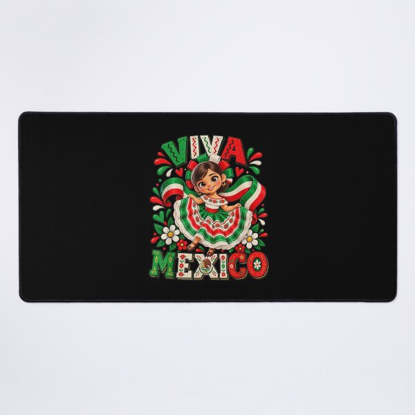 Item preview, Viva Mexico Girl in Folklorico Dress Mexican Independence Day designed and sold by OddPopARt.