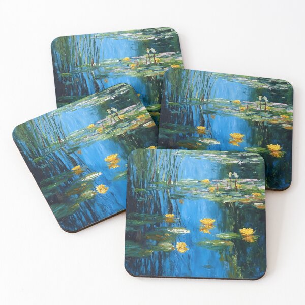 Item preview, Water Lilies by Claude Monet Fan Art Watercolor Painting Vintage Botanical Floral Flowers Nature Digital Illustration designed and sold by Matt_Smith.