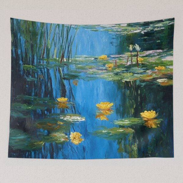 Item preview, Water Lilies by Claude Monet Fan Art Watercolor Painting Vintage Botanical Floral Flowers Nature Digital Illustration designed and sold by Matt_Smith.