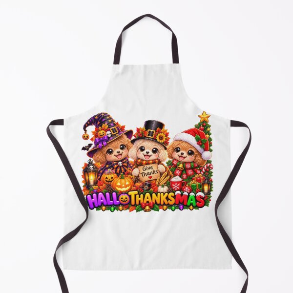 Item preview, Cute Poodle Halloween Thanksgiving Christmas designed and sold by QuiteOrbit.