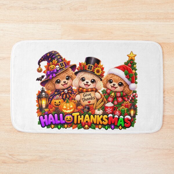 Item preview, Cute Poodle Halloween Thanksgiving Christmas designed and sold by QuiteOrbit.