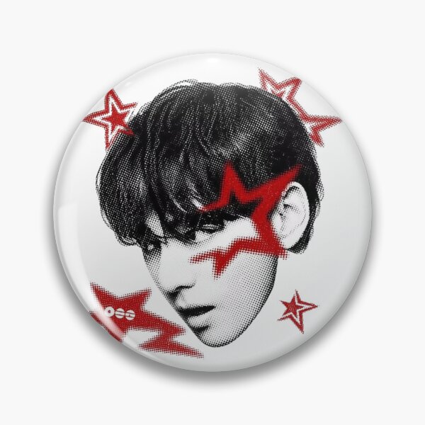 Item preview, BTS V Taehyung Y2K Halftone Red Star Graphic designed and sold by moamaxshop.