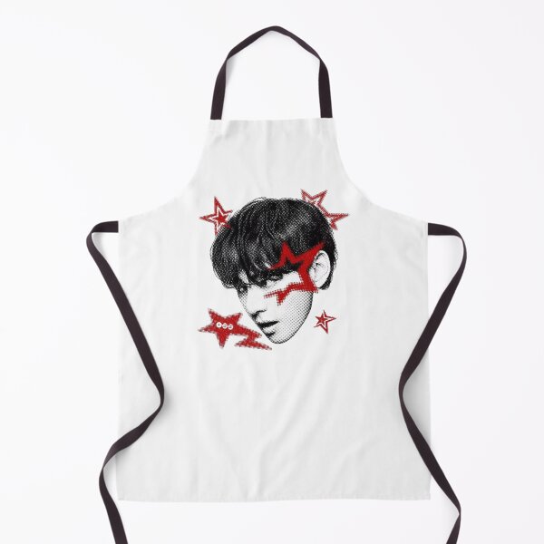 Item preview, BTS V Taehyung Y2K Halftone Red Star Graphic designed and sold by moamaxshop.