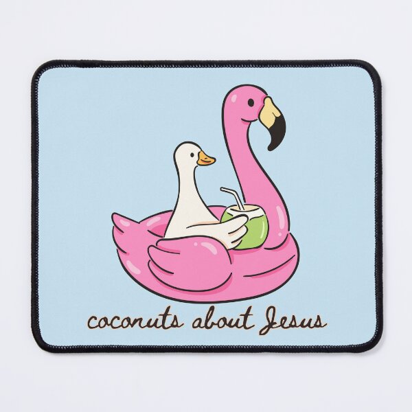 Item preview, Silly Goose Pink Flamingo Coconuts About Jesus Tropical Beach Summer Vibes designed and sold by Forevermore.
