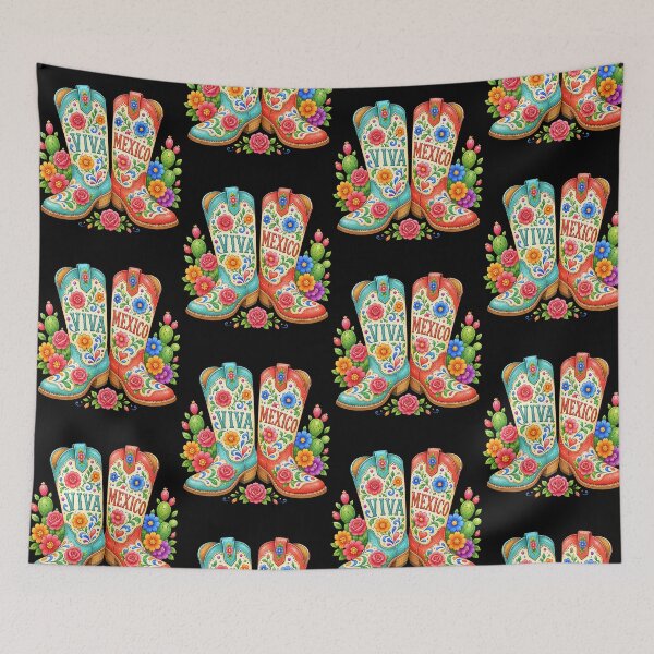 Item preview, Viva Mexico Floral Western Cowgirl Boots Celebration designed and sold by thefirstbroo.