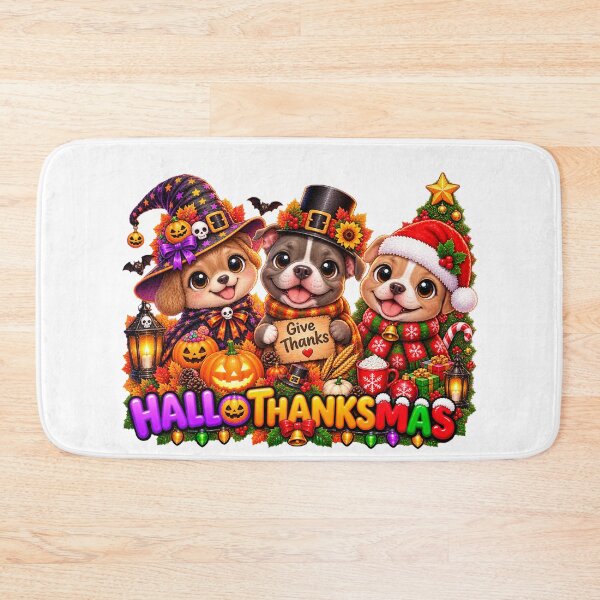 Item preview, Cute Pitbull Halloween Thanksgiving Christmas designed and sold by QuiteOrbit.