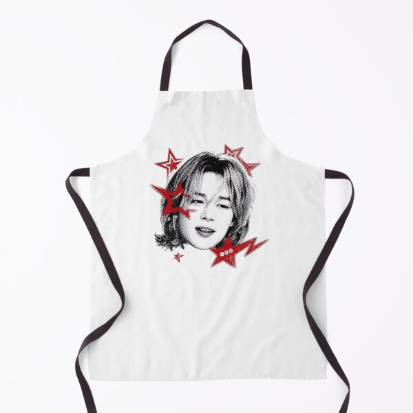 Item preview, BTS Jimin Y2K Halftone Red Star Portrait designed and sold by moamaxshop.