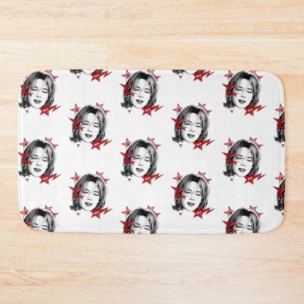 Item preview, BTS Jimin Y2K Halftone Red Star Portrait designed and sold by moamaxshop.