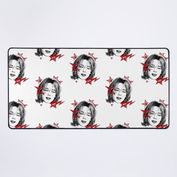 Item preview, BTS Jimin Y2K Halftone Red Star Portrait designed and sold by moamaxshop.