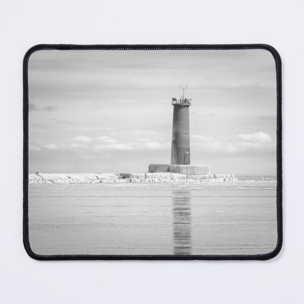 Item preview, Copy of Frozen Sheboygan lighthouse black and white designed and sold by TerraMediaLLC.
