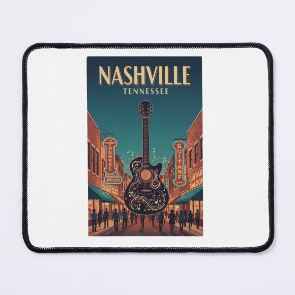 Item preview, Nashville Tennessee – Honky Tonk Guitar & Neon Lights – Retro Music City Art Tee designed and sold by bobscraze.
