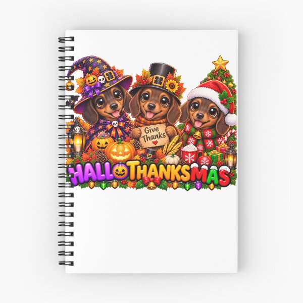 Item preview, Dachshund Dog Halloween Thanksgiving Christmas designed and sold by QuiteOrbit.